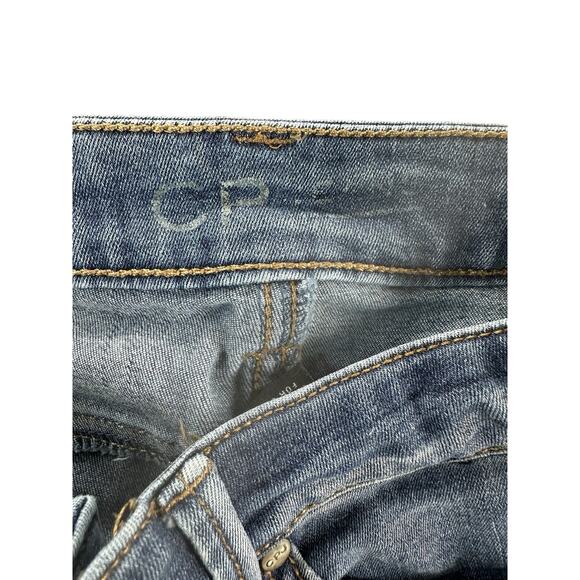 CP Jeans Medium Wash Blue Distressed Denim Skinny Jeans Junior's Size 1 - Picture 4 of 11